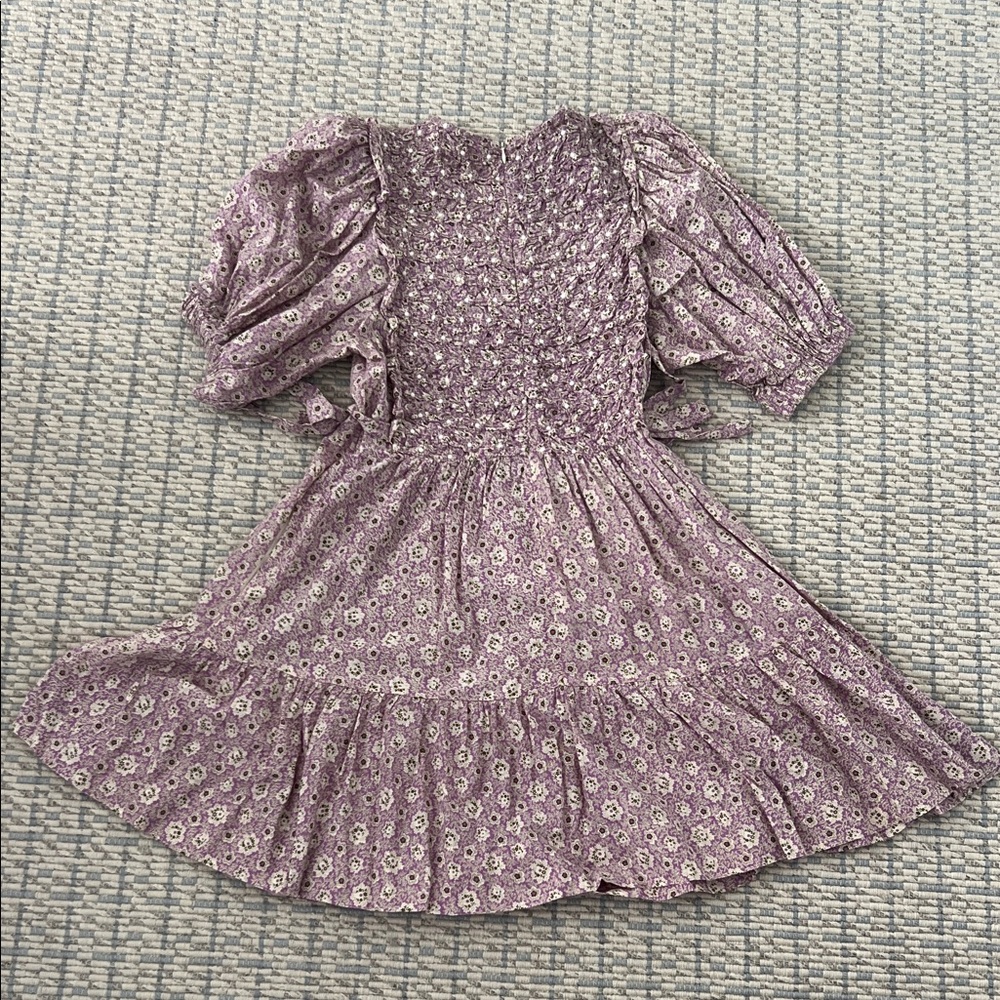 Sea New York Light Lilac Ida Puff Sleeve Smocked Dress Size Large - Picture 5 of 5